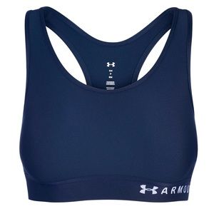 UA Under Armour Mid Keyhole Black Sports Bra Size Large